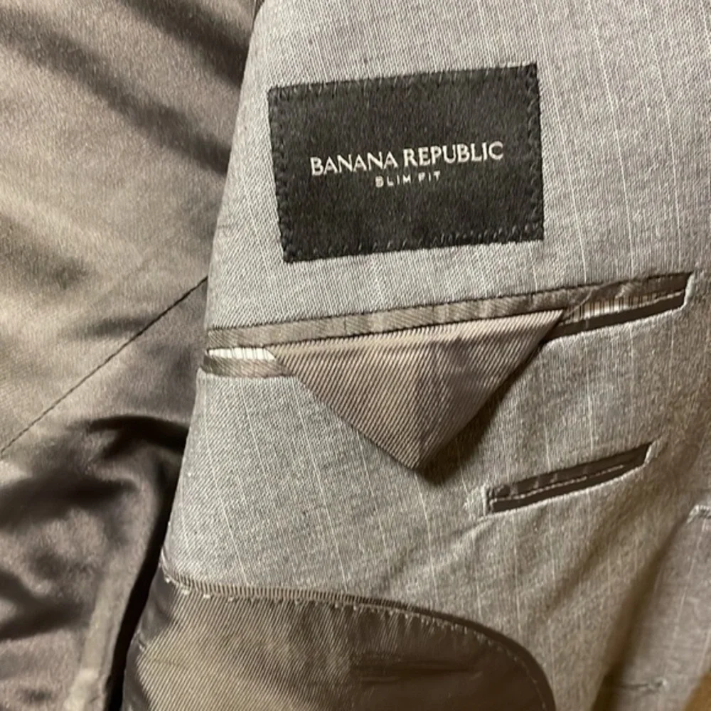 Banana Republic NWT Men’s Progetto‎ Uno Slim Fit Sport Coat Grey Striped 40R